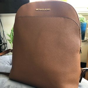 Michael kors leather brown backpack